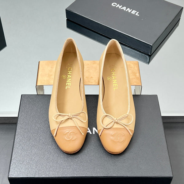 CC Ballerine 20mm Beige Pelle di Montone Mix Motivo Oro 266678