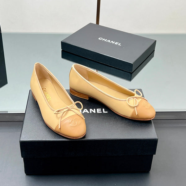 CC Ballerine 20mm Beige Pelle di Montone Mix Motivo Oro 266678