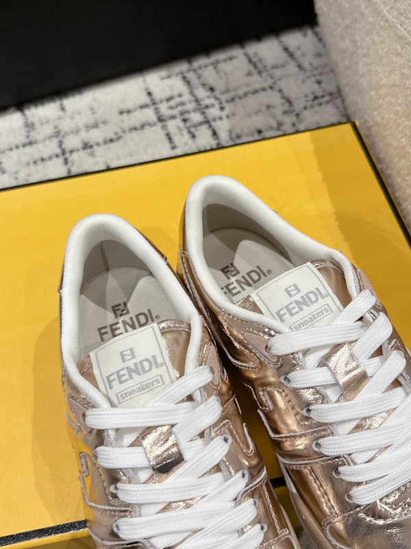 Baskets Fendi Match Cuir Cuivre 679604