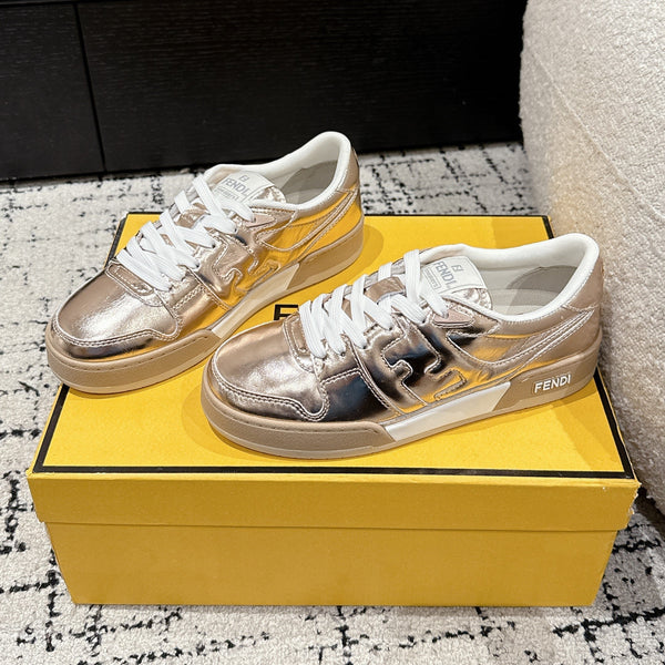 Baskets Fendi Match Cuir Cuivre 679604