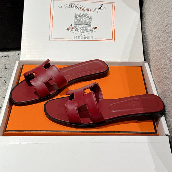 Sandalo HM 25 Oran in pelle di vitello rosso scuro