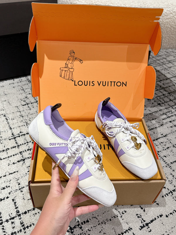 LV Sneakerina ballet-style sneaker white purple cowhide 383382