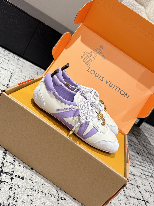 LV Sneakerina ballet-style sneaker white purple cowhide 383382