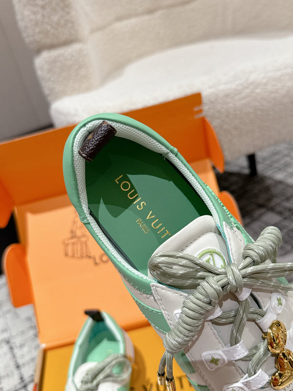 LV Sneakerina ballet-style sneaker light green white cowhide 383384