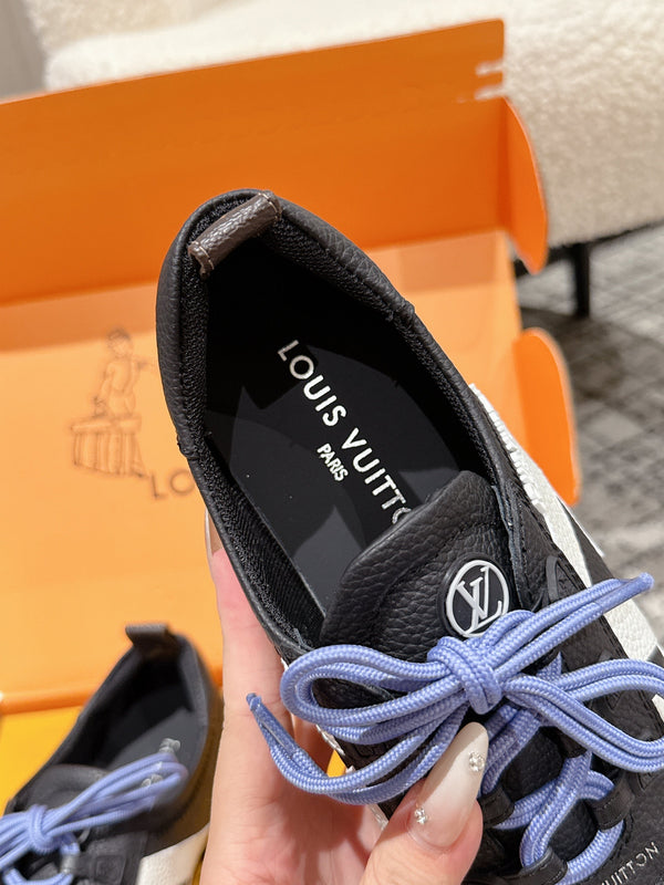 LV Sneakerina ballet-style sneaker black white cowhide 383386
