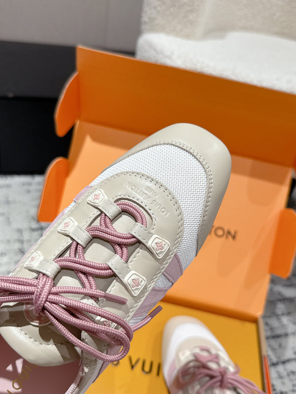 LV Sneakerina ballet-style sneaker pink beige cowhide 383387