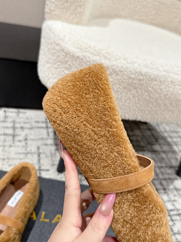 Alaia 2025 Ballerines Laine Camel 558647