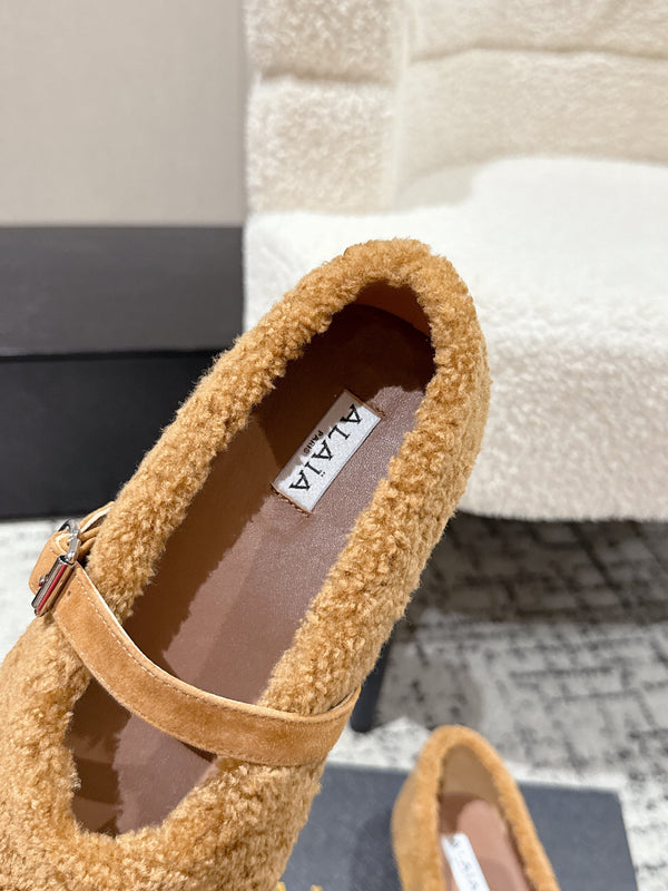 Alaia 2025 Ballerines Laine Camel 558647