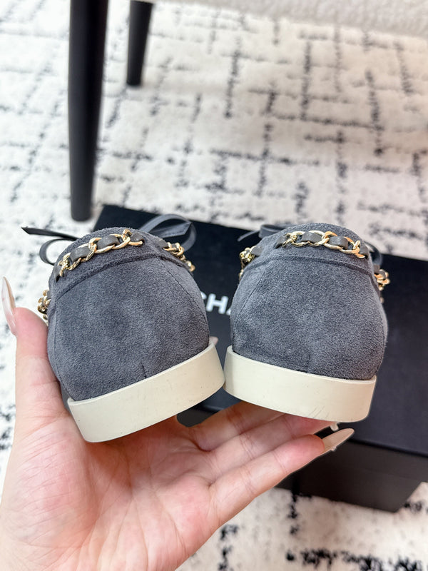 CC Cruise 25/26 Moccasins Black Slate Blue Gray Suede