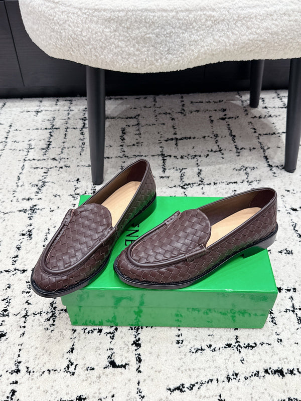 BV Silenzio Loafer Coffee Woven Leather 769991