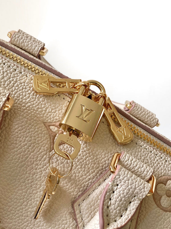 LV Speedy 20 Bandoulière Bag Beige Embossed cowhide 252519