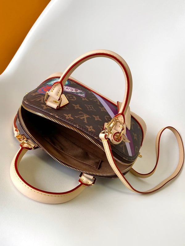 LV Alma BB Handbag 25cm Brown Beige Monogram Canvas & Cowhide GHW