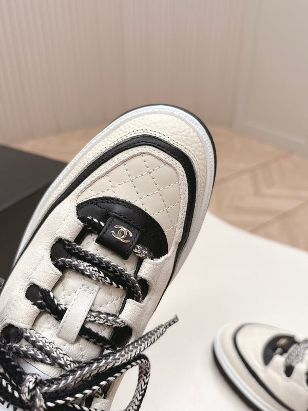 CC 25B Panda Sneakers White Fur Leather 542365