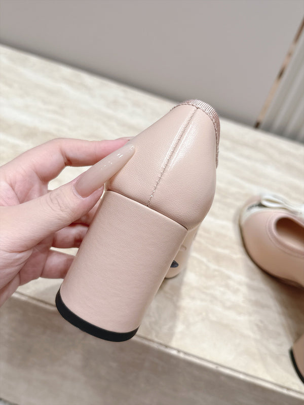 CD 26s Block Heel Pumps 7cm Pink Leather 121651
