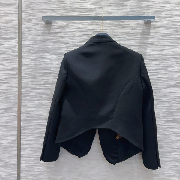 LV 25 Flower Jacket Black Polyester Wool