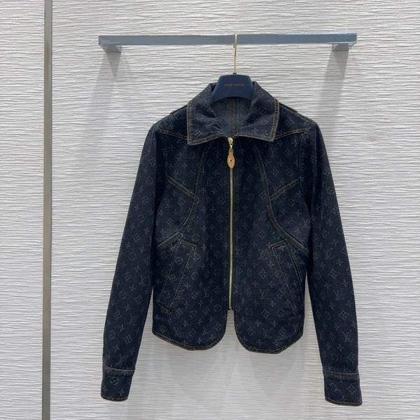 LV 25 Denim Jacket Black Blue Cotton