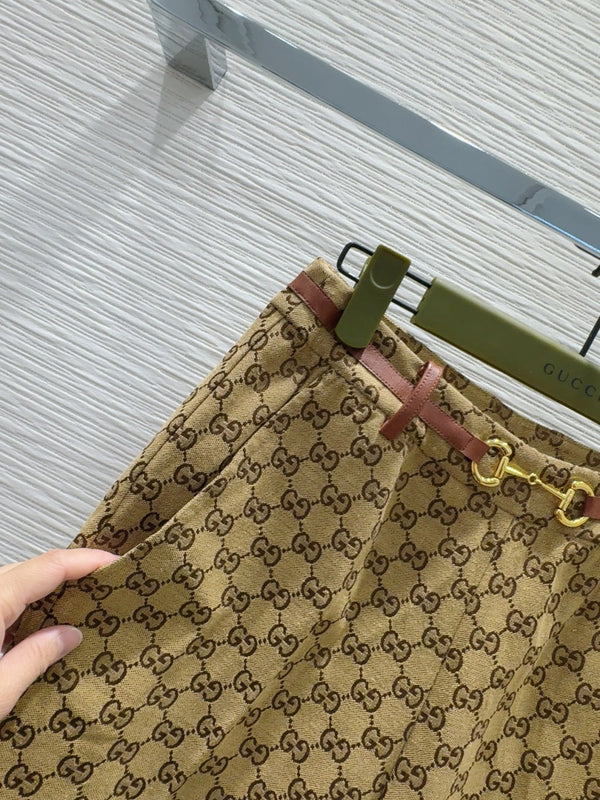 Gucci 2025 Pant Camel and Ebony Polyester Fiber