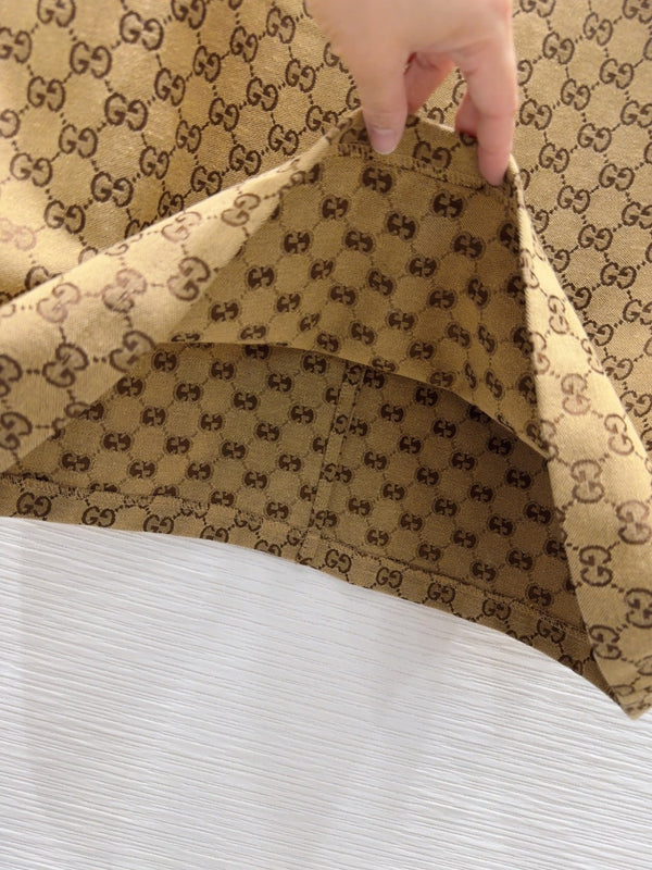 Gucci 2025 Long Skirt Camel and Ebony Polyester Fiber