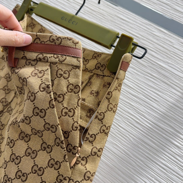 Gucci 2025 Short Camel and Ebony Polyester Fiber