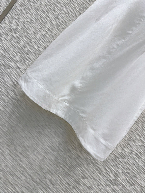LV 25 Flower Vest Dress White Tencel