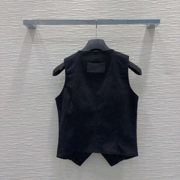 LV25 Gilet Daisy Flower Youthful Nero Cotone