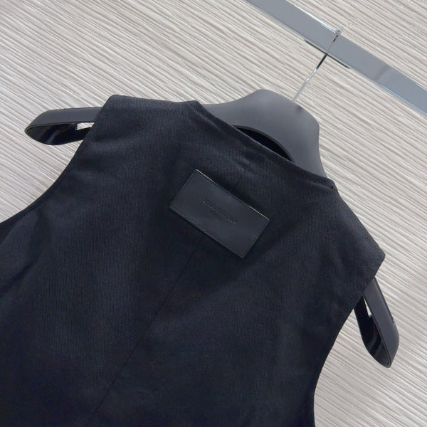 LV25 Gilet Daisy Flower Youthful Nero Cotone
