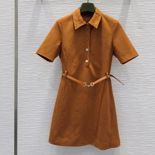Gucci 2025 Dress Brown Polyester Fiber