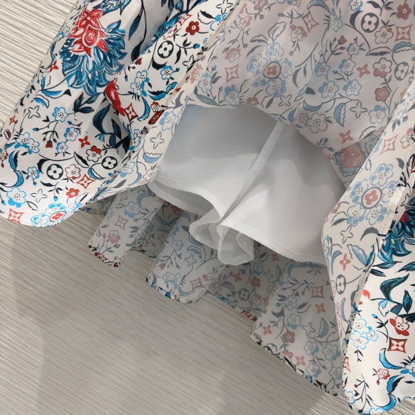 LV 25S Brilliant Flower Skirt Multicolor Cotton
