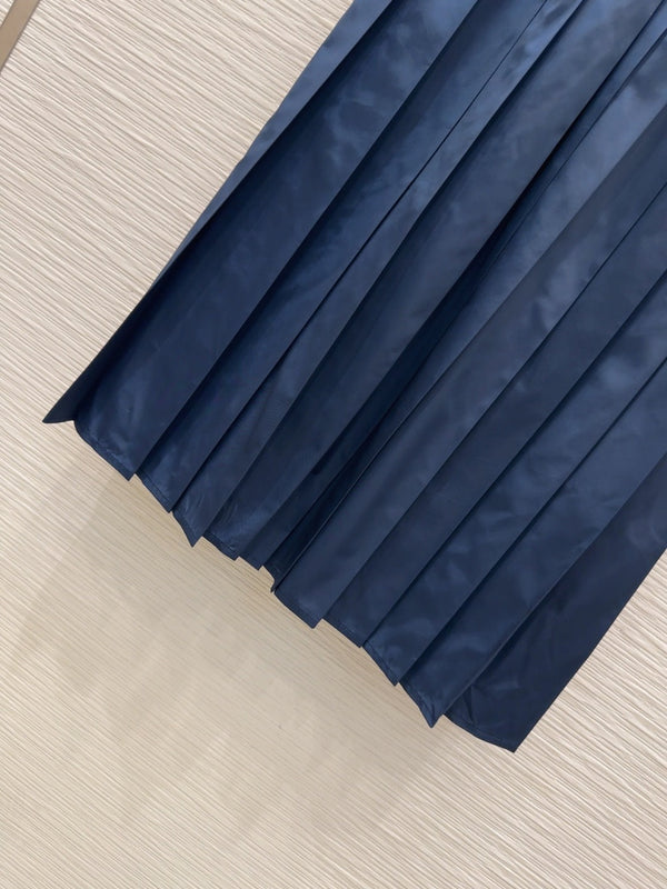Prada 2025 Shirt Dress Navy Blue Polyester