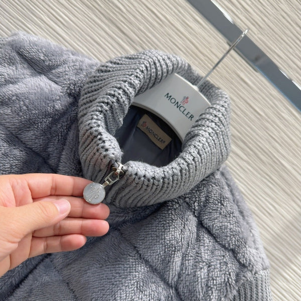 Moncler 25 Jacket Grey Rabbit Fur Mix Wool