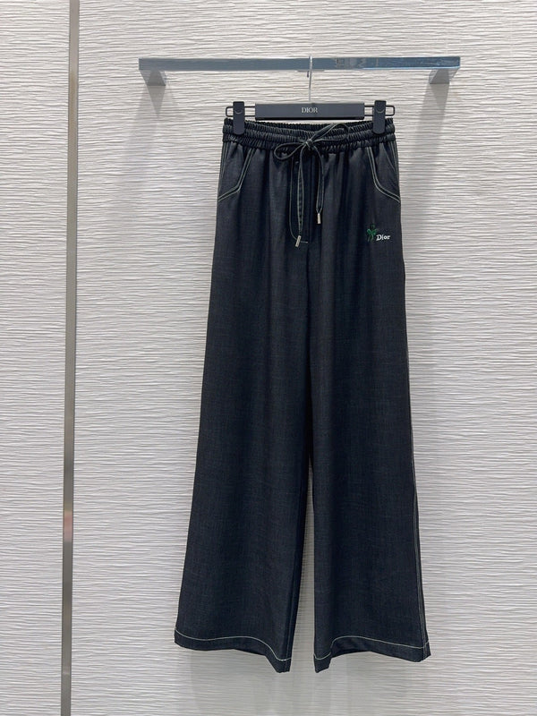 CD Wide-Leg Drawstring Dark Grey Polyester Viscose 351288