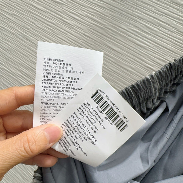 Miu PE26 Ensemble Polo Jupe plissée Blanc Gris Anthracite Polyester Coton 351269