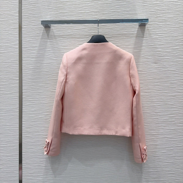 CD Cropped Jacket Pink Wool and Silk 394956