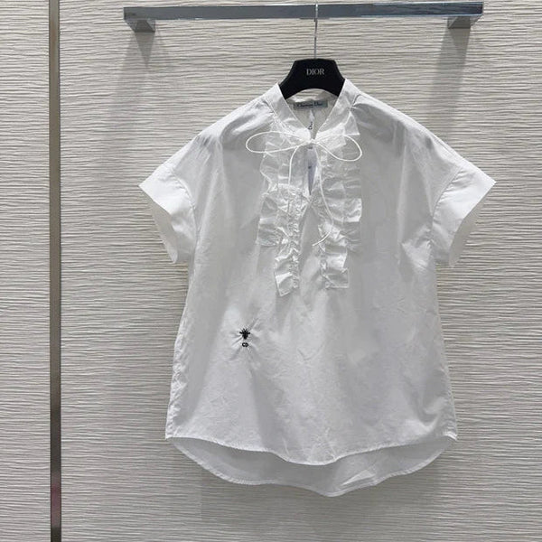 CD 2026 Shirt With Lace Trim White Cotton 449988