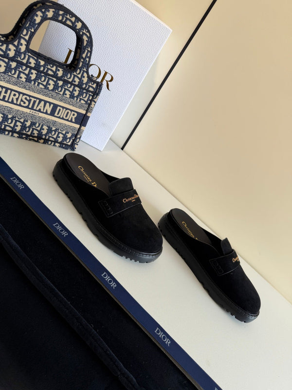 Mules CD Boy tout en suède noir