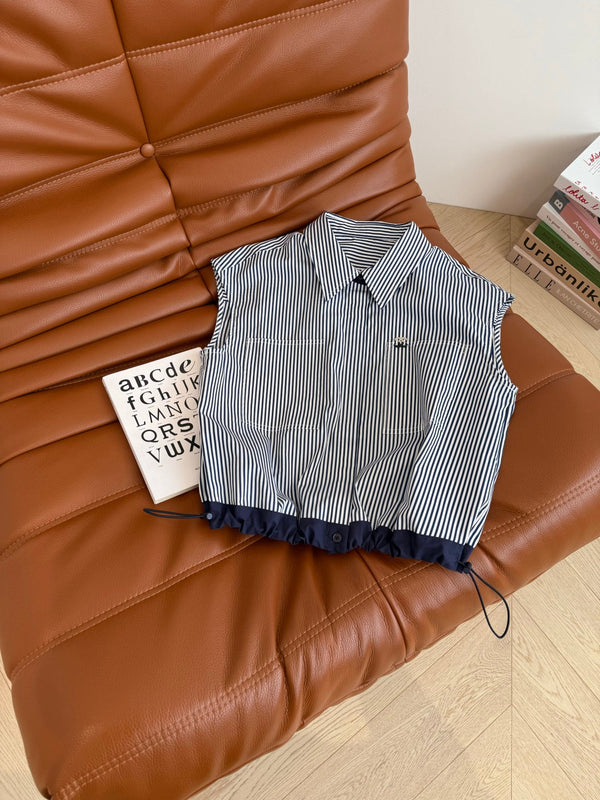 CC 25 Camicia a righe blu navy cotone bianco