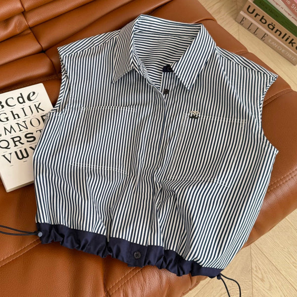 CC 25 Camicia a righe blu navy cotone bianco