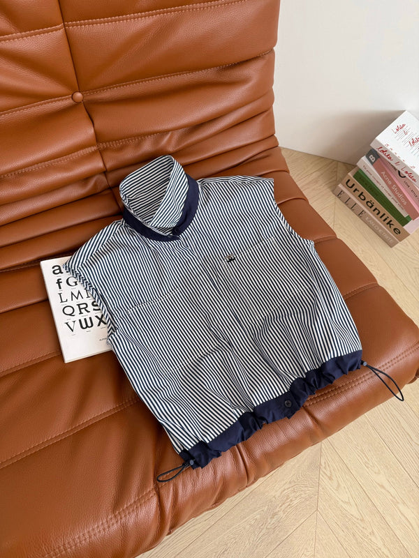 CC 25 Camicia a righe blu navy cotone bianco