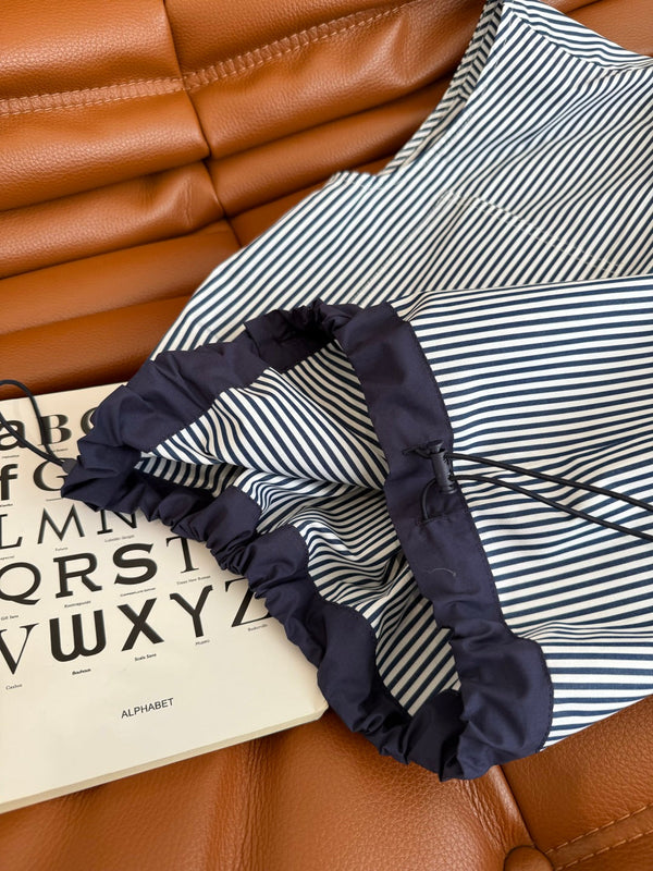 CC 25 Camicia a righe blu navy cotone bianco