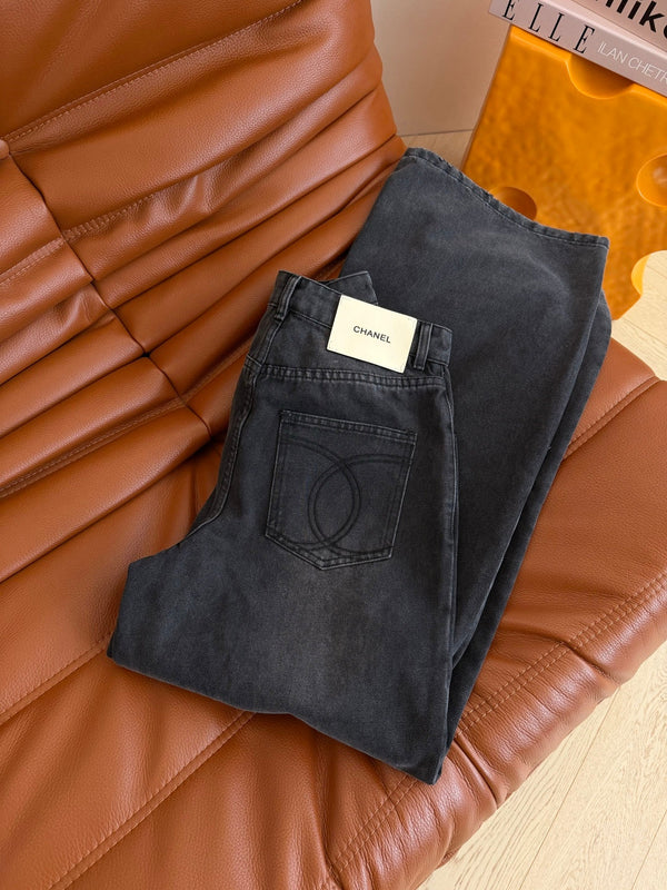 CC 26s Wide-Leg Trousers Black Denim 398130