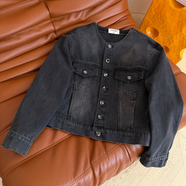 CC 26s Wide-Leg Jacket Black Denim 398131