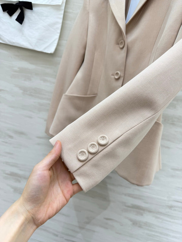 CD 30 Montaigne Bar Jacket Ivory Wool Silk 394154