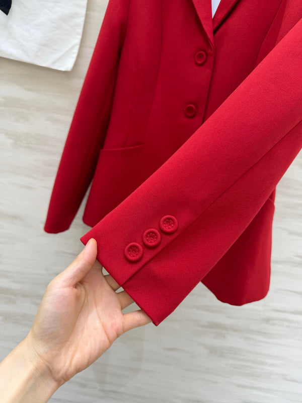 CD 30 Montaigne Bar Jacket Red Wool Silk 394149