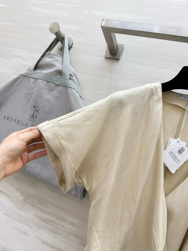 BC 26s Wrap-Effect Dress Viscose Linen 398865