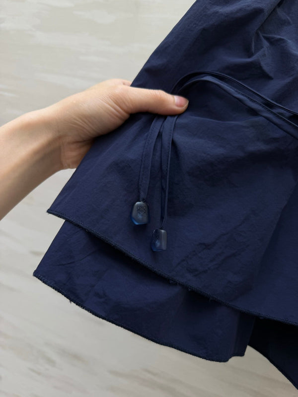 Loew 26s Drawstring Mini Skirt Blue Cotton 398860