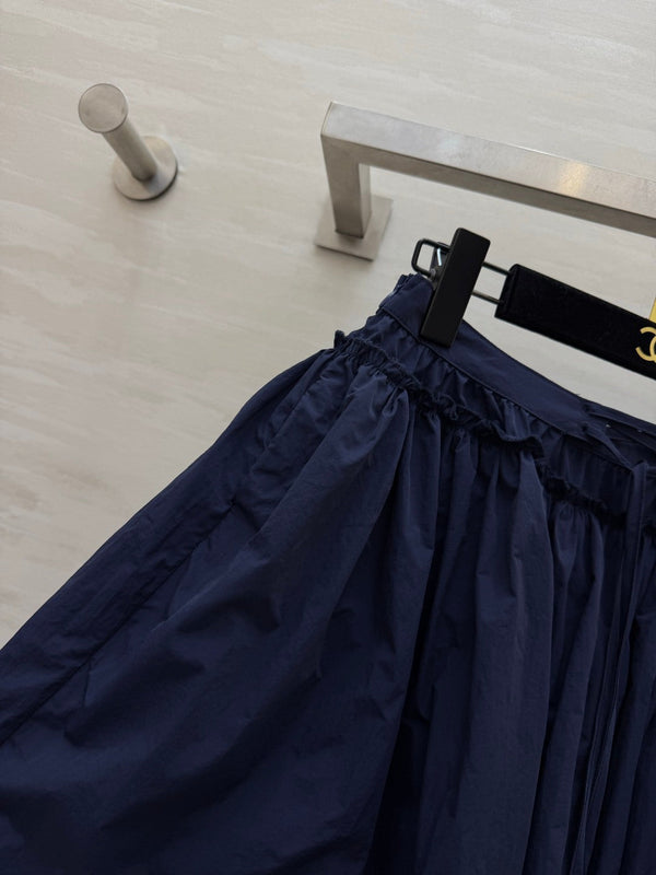 Loew 26s Drawstring Mini Skirt Blue Cotton 398860
