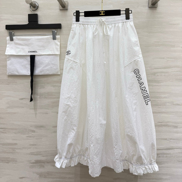 CC 26s Tulip Midi Skirt White Linen 398834