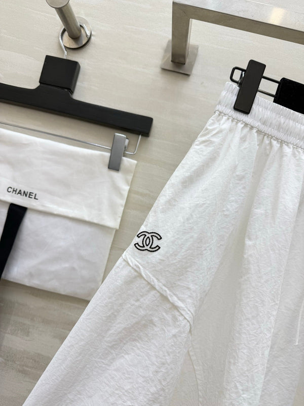 CC 26s Tulip Midi Skirt White Linen 398834