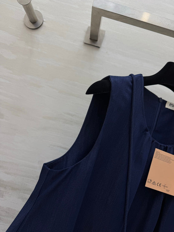 Miu 26s Sleeveless Dress Deep Blue Denim 398806