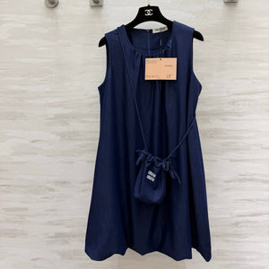Miu 26s Sleeveless Dress Deep Blue Denim 398806